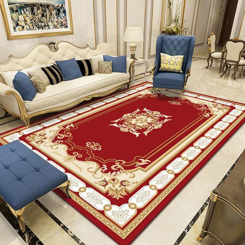 Vintage-Medaillon gedruckter Teppich Polyester Innenteppich nicht rutschfest