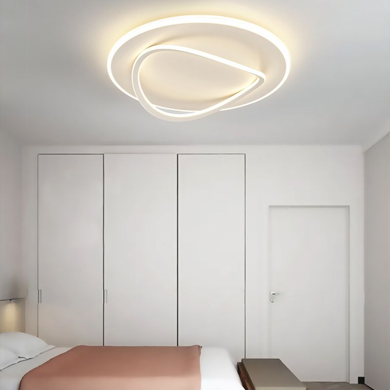 Contemporary Flush Mount Lighting LED White Ceiling Light for Bathroom