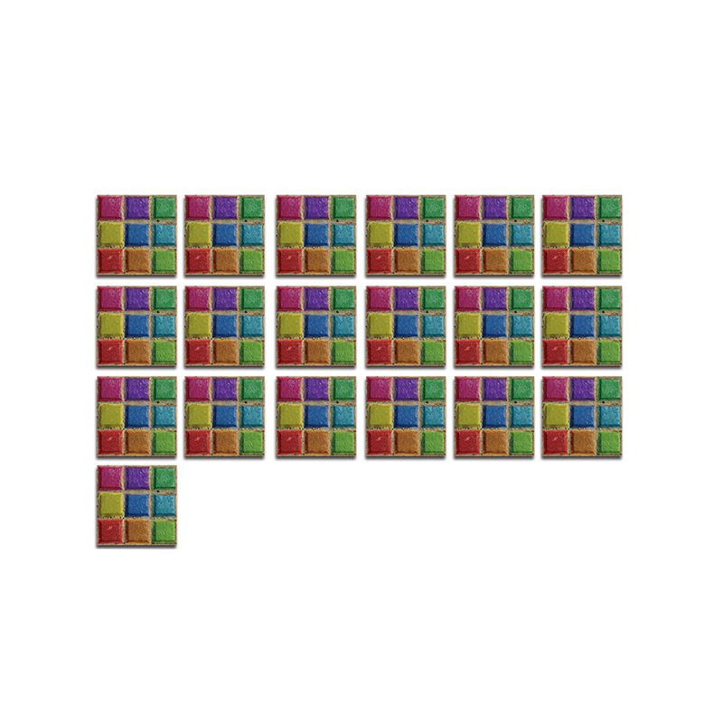 Colorful Faux Tiles Wallpaper Panels Bathroom Mosaic Effect Stick On Wall Decor, 4.1-sq ft