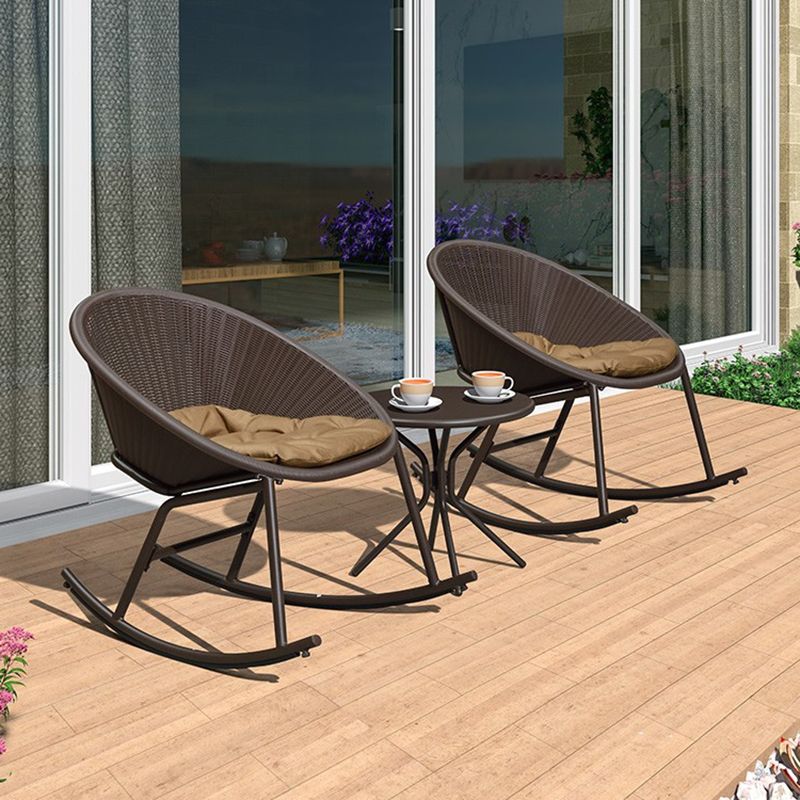 Reclining Dark Rocking Chair Modern with Padded Seat Rocker Chair 26" x 34.7" x 30.7"