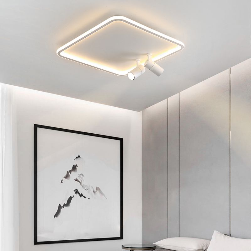 Ultra-thin Iron LED Flush Mount Modern Ceiling Light Fixture for Bedroom