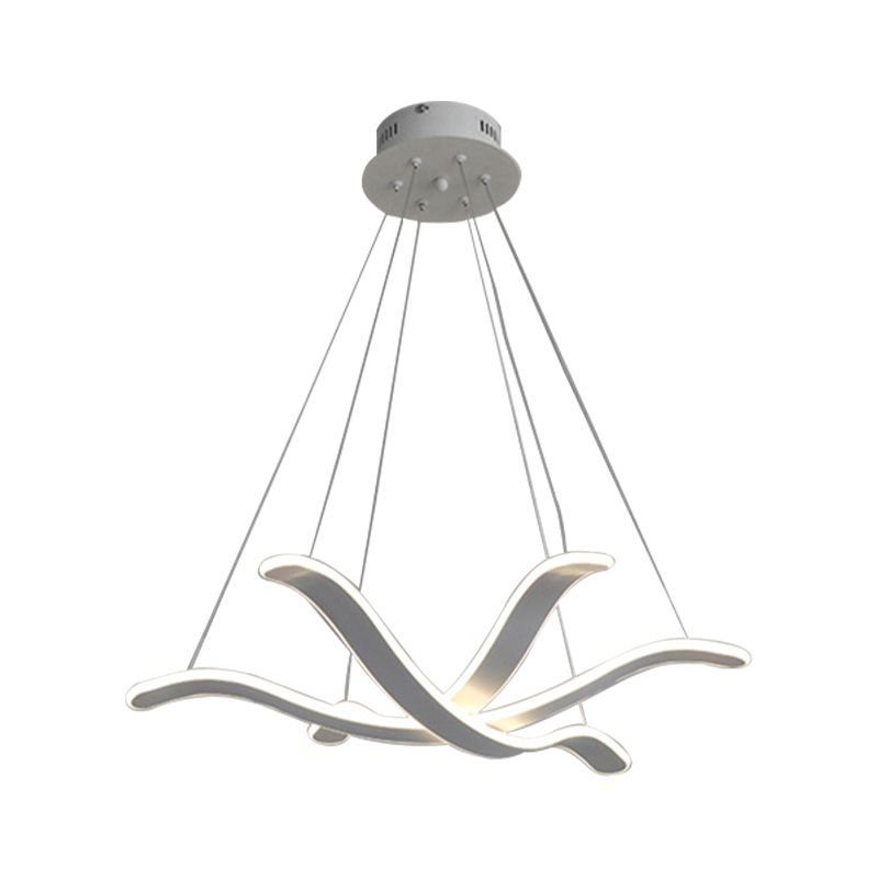 Large/Small Acrylic Ceiling Pendant Contemporary 1 Light White Chandelier in White/Warm/Natural Light