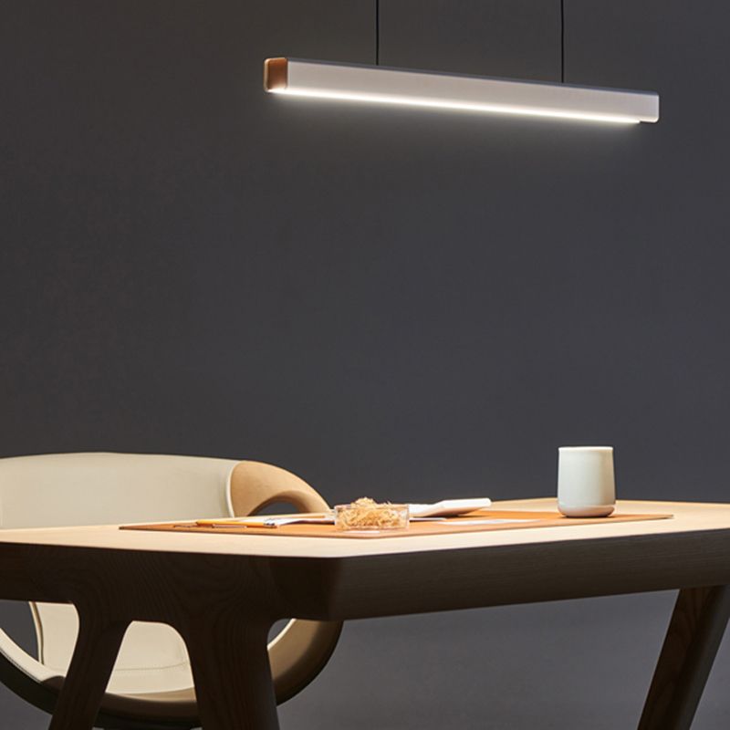 Candelier de techo LED moderno comedor nórdico Luz colgante lineal larga