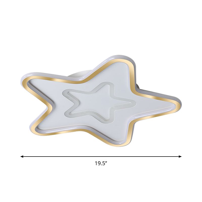 Plafonnier LED Extra fin en forme d'étoile/carré/triangle, luminaire de plafond contemporain en métal poli doré, pour chambre de bébé