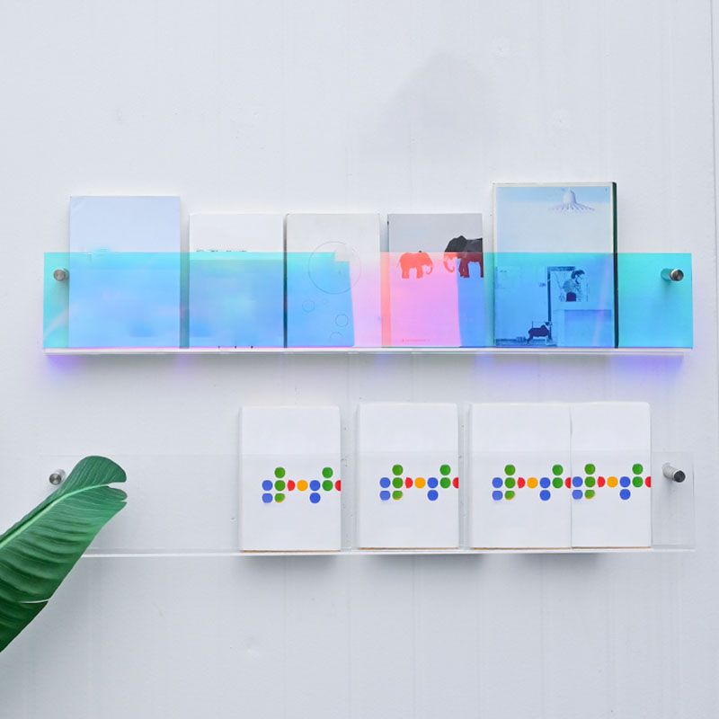 Acrylic Wall Mounted Bookshelf Nordic Rectangle Home Office Storage Bookcase