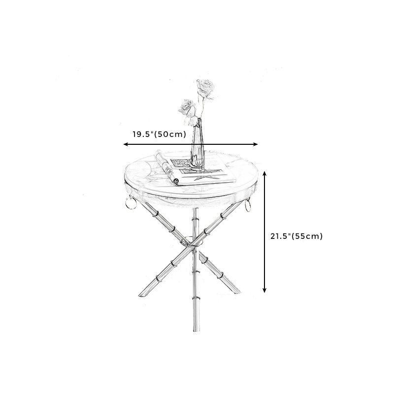 Round Stone Top Side End Table Frame Sofa Side End Table for Living Room