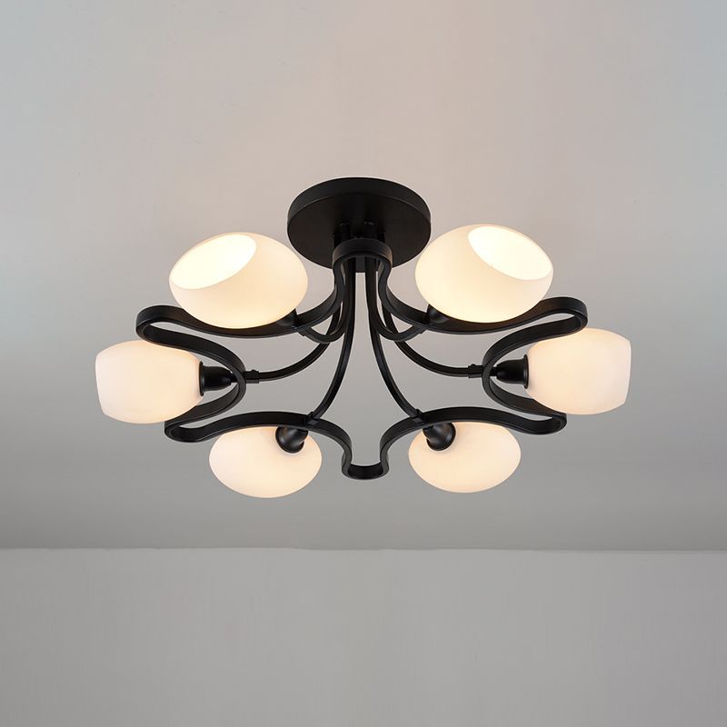 Wohnzimmer Deckenbeleuchtung Simplicity Glas Schwarz Halbbündig Mount Lampe