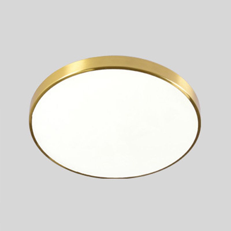 Nordic Modern Style Geometric Ceiling Lamp Copper 1 Light Flush Mount Lamp for Bedroom