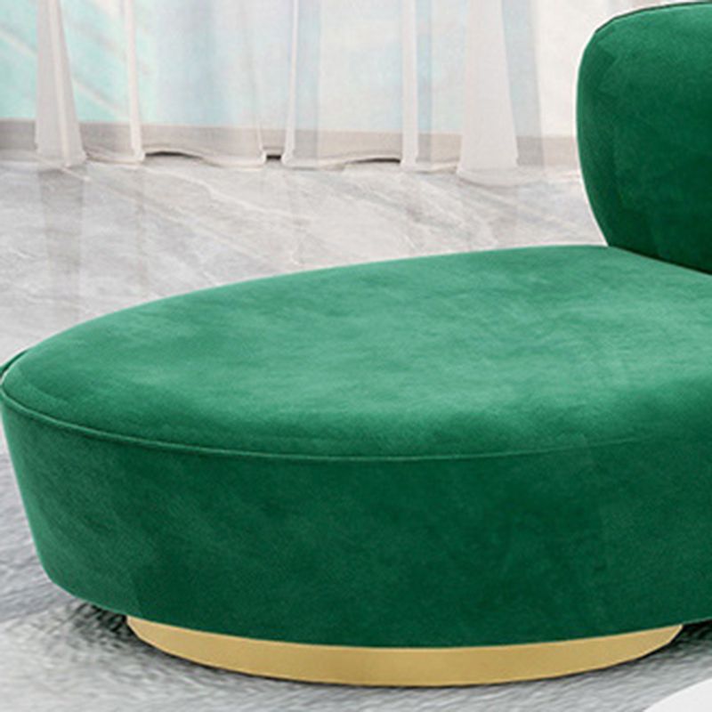 Contemporary Velvet Curved Sofa Armless Tight Back Seating for Living Room