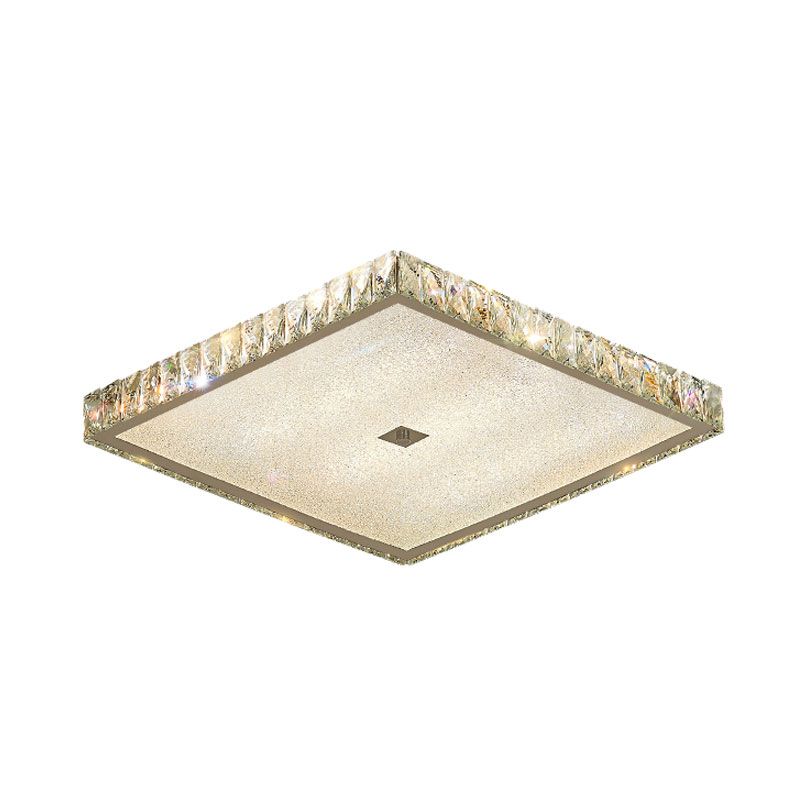 Quadrato Letto Flush Lighting Sfere Crystal LED Moderno Flush Montato Lampada in Nickel