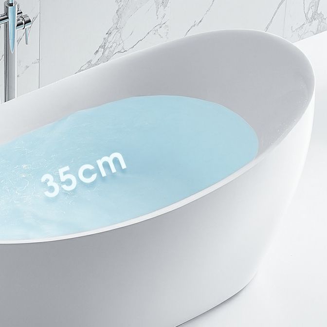 24.61-inch Tall Acrylic Bathtub Modern Freestanding Soaking Bathtub