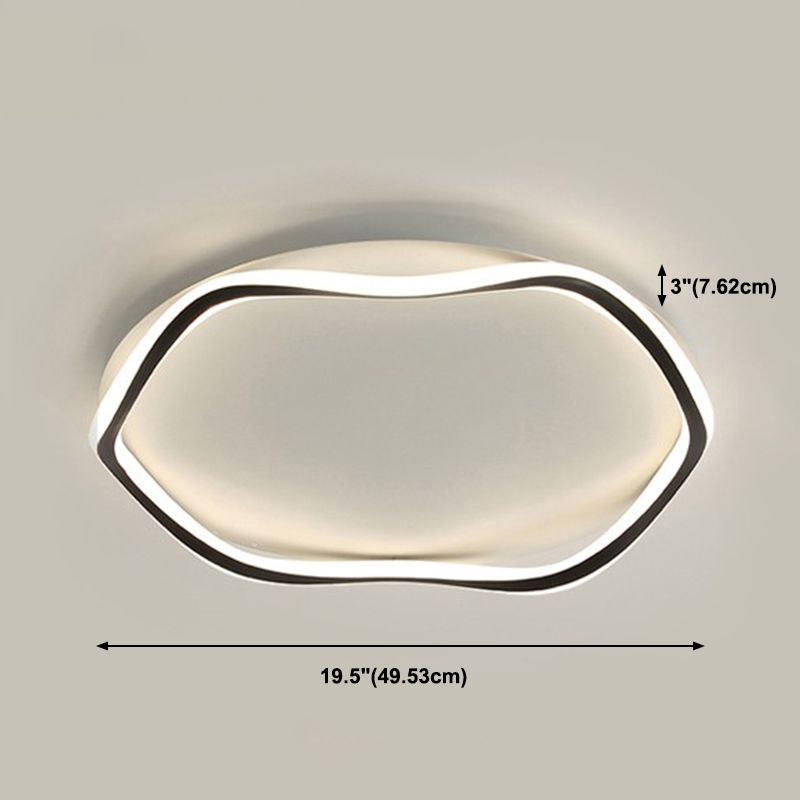 20" Long Simplicity Flush Ceiling Light Fixture Black/White Flush Mount Fixture