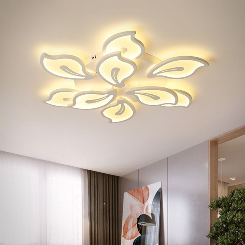 Bauhinia Leaf Fush Light Acrylique moderne 3/5/9 Light Light Room LED Plafond Plafon