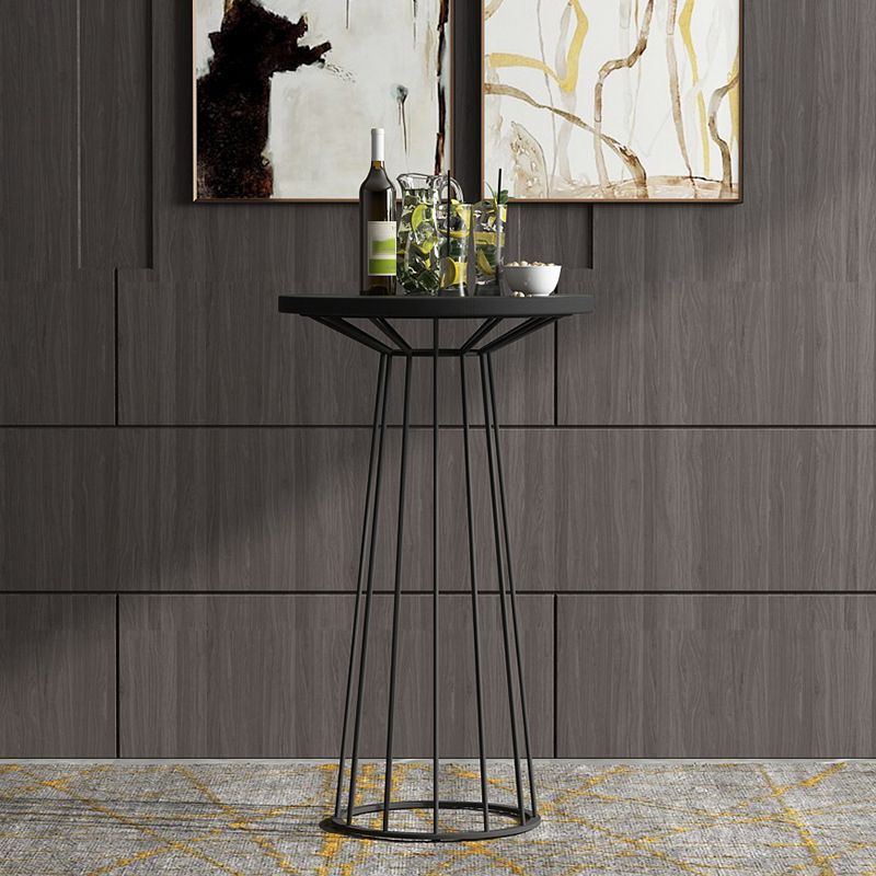 Modern Round Bar Stool and Table Set 1/2/3 Pieces Metal and Wood Pub Set