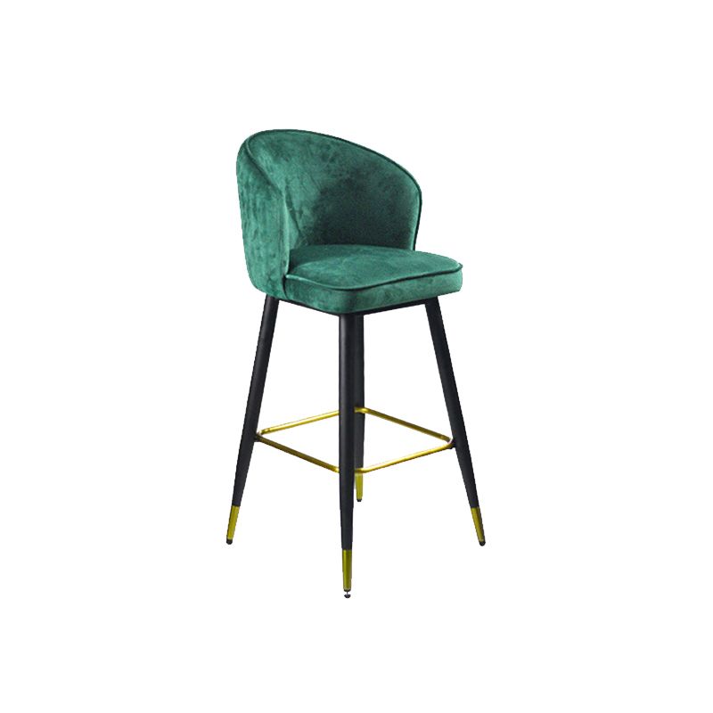 Glam Velvet Bar Stool Backrest Counter Stool for Bristol with Metal Legs