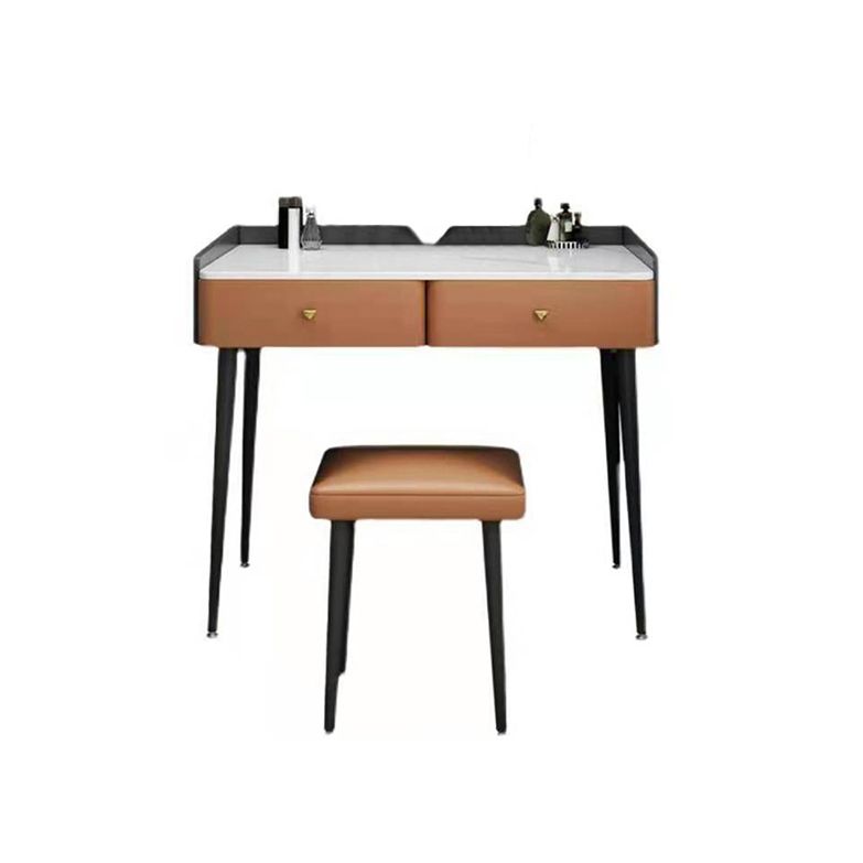 17.72" Wide Dressing Table Contemporary Stone Top Dressing Table with Drawer
