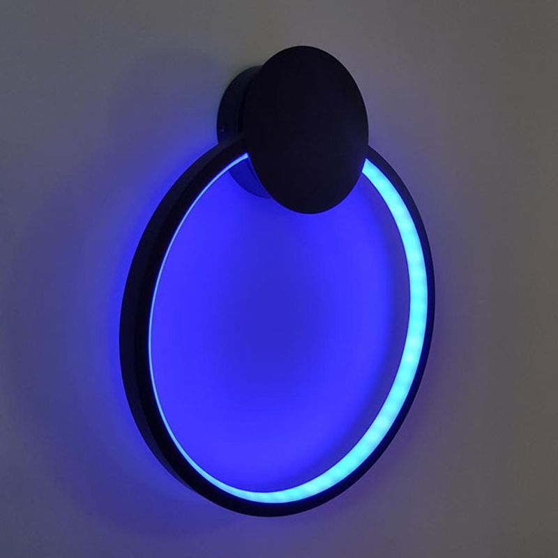 Metal Circular Wall Mounted Light Modern Style 1 Light Wall Light Sconces