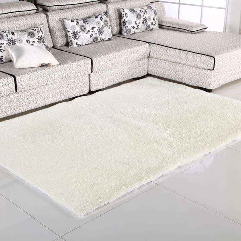 Brown Living Room Carpet Casual Solid Color Indoor Rug Polyester Anti-Split Area Carpet