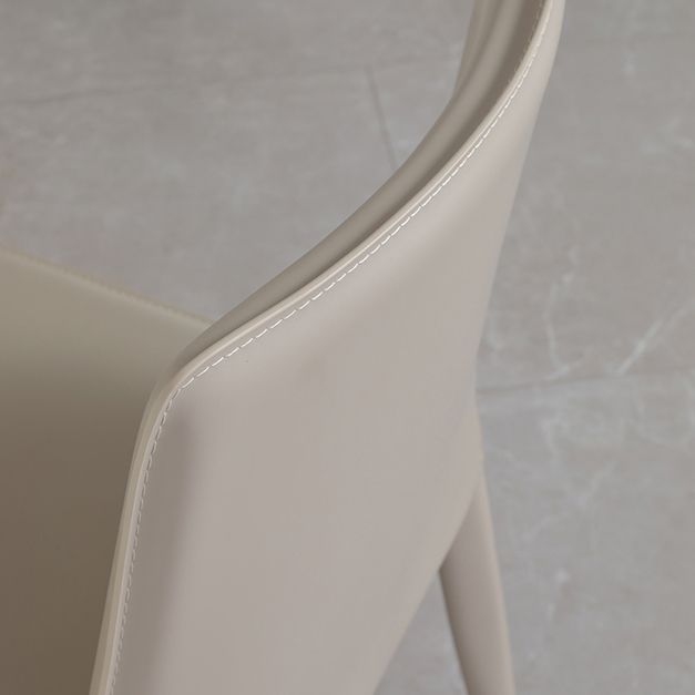 Contemporary Style Dining Chairs Armless Chairs with Metal Legs for Home