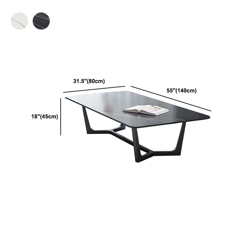 Trestle 1 Single Coffee Table 17.7" H Rectangular Slate Cocktail Table