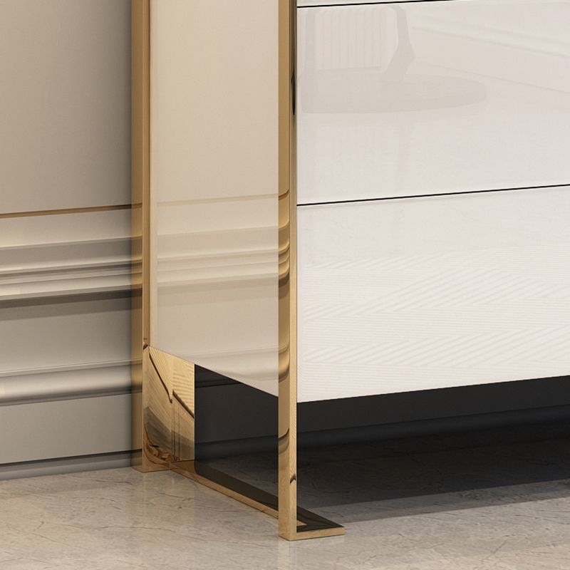 Glam Wood Horizontal Storage Chest with 8 Drawers for Bedroom