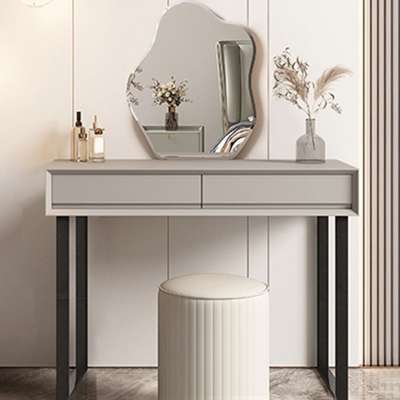 Gray/White 15.74" W x 29.521" H With Drawer Contemporary Makeup Table