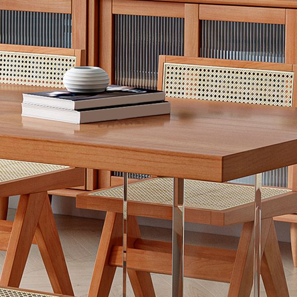 Modern 1/2/5 Pieces Dining Set Rectangle Pine Wood Dining Table for Dining Room Cafe