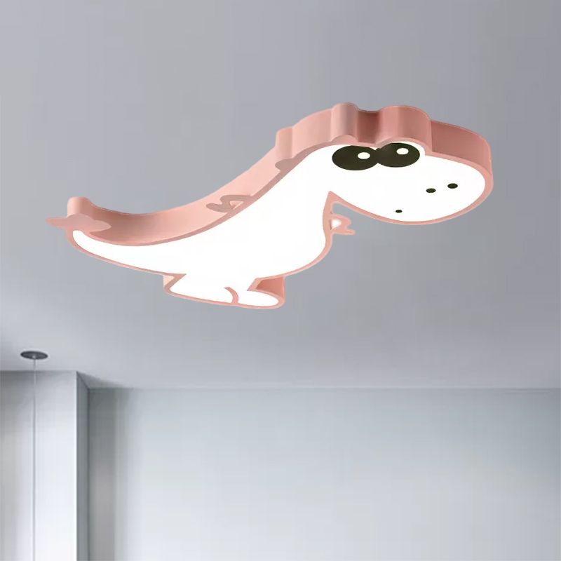 Lámpara LED de montaje en techo de macarrón de dibujos animados acrílico, accesorio de techo con dragón bonito para dormitorio de niños