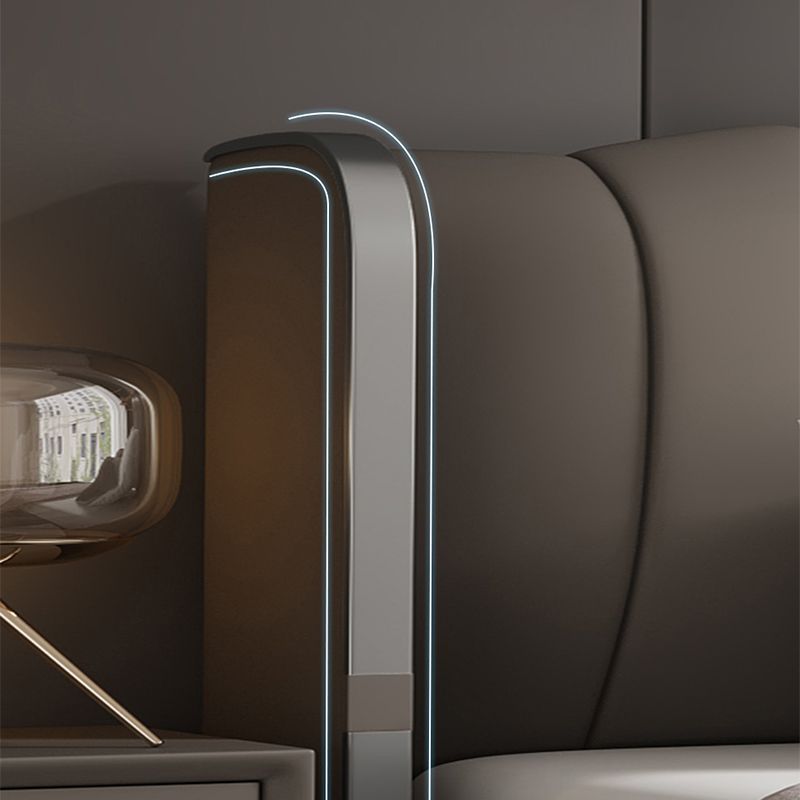 Glam Style Upholstered Headboard Leather Material Sponge Filled Multicolor Choice Bed