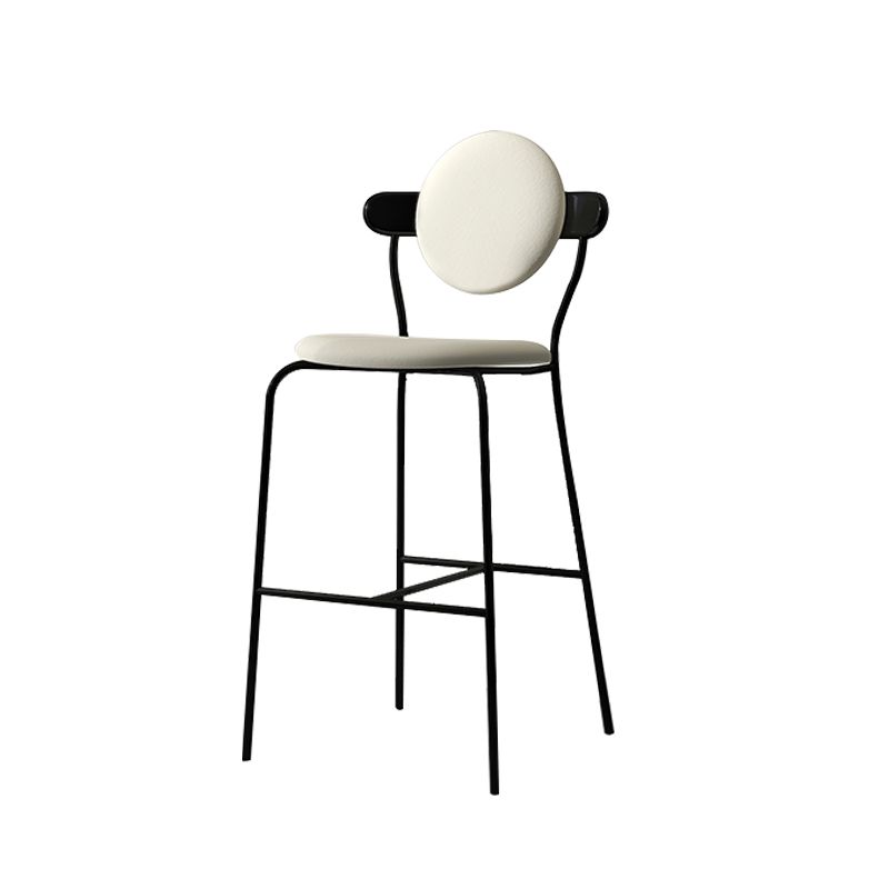 White Upholstered Stools for Small Places Industrial Indoor Bar Stools