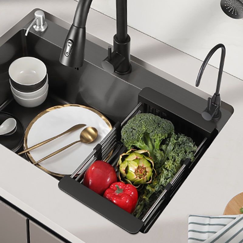 Modern Style Kitchen Sink Stainless Steel Drop-In Kitchen Sink with Faucet