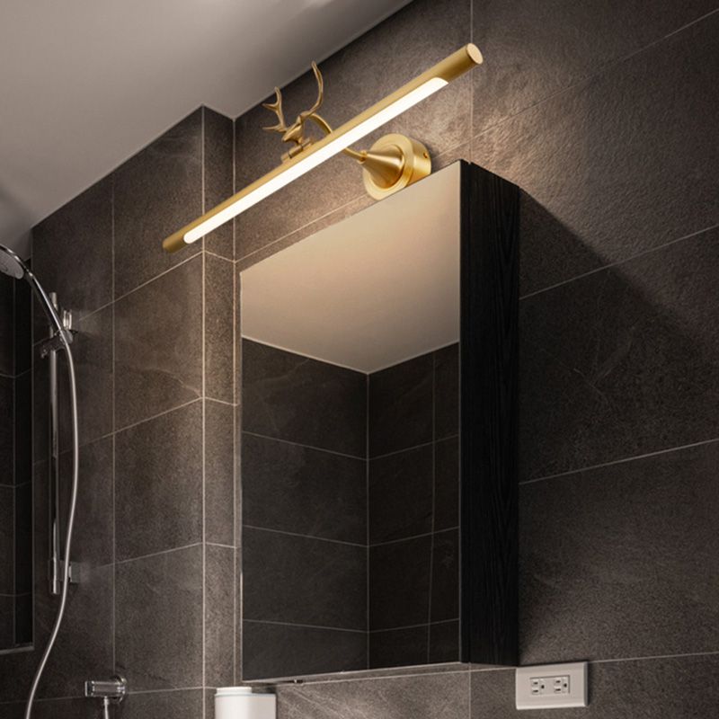 Postmodern Antlers Wall Sconce Gold One-Blub Metal Wall Mounted Lamps for Bathroom