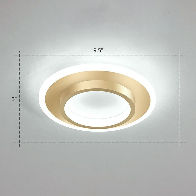 Simple Style Geometric Flushmount Ceiling Lamp Metal Corridor Flush Mounted Light