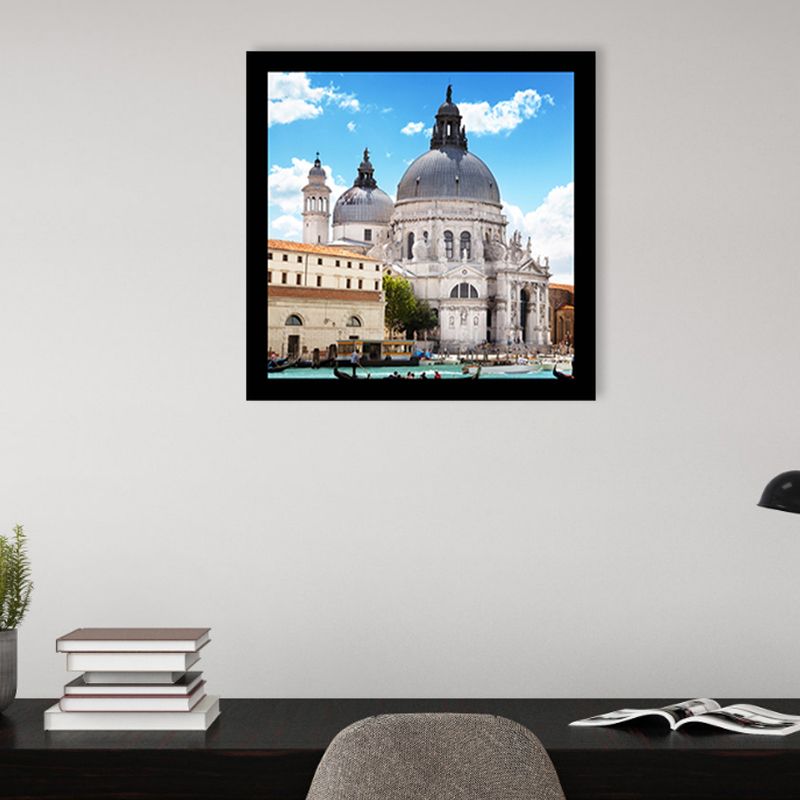 Light Color Architecture Art Print Landmark Global Inspired Textured Canvas for Sitting Room