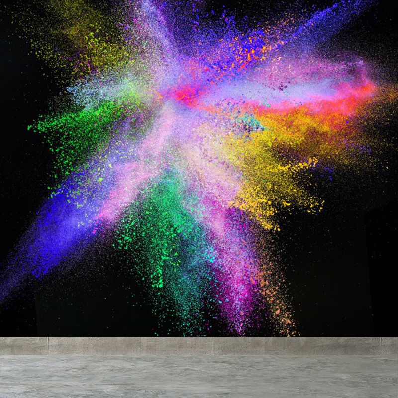 Waterproof Rainbow Explosion Wall Mural Modern Non-Woven Wall Covering, Personalized Size