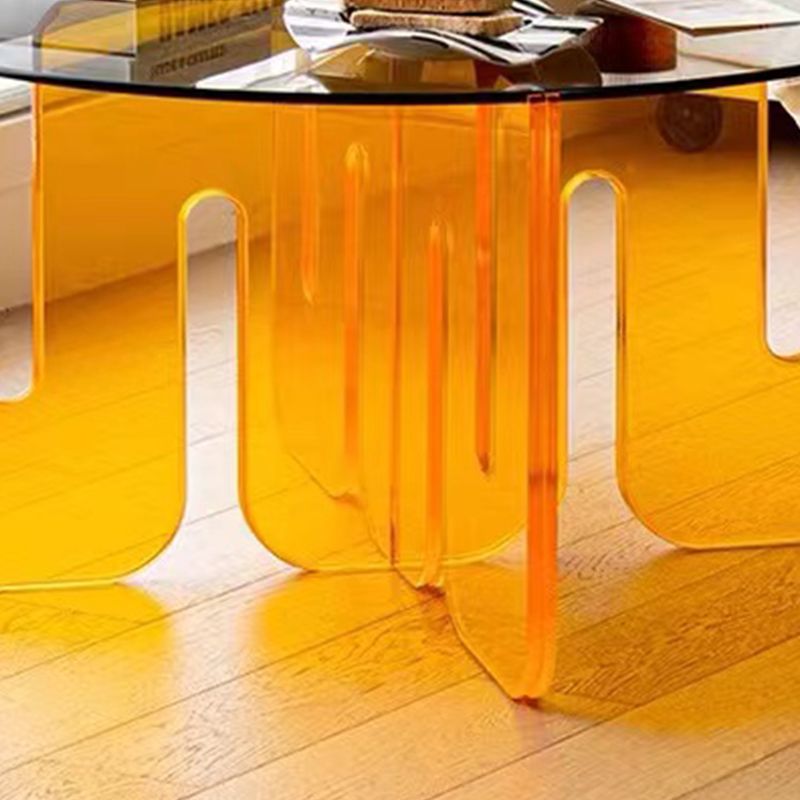 Abstract Coffee Table Modern Glass Top Coffee Cocktail Table