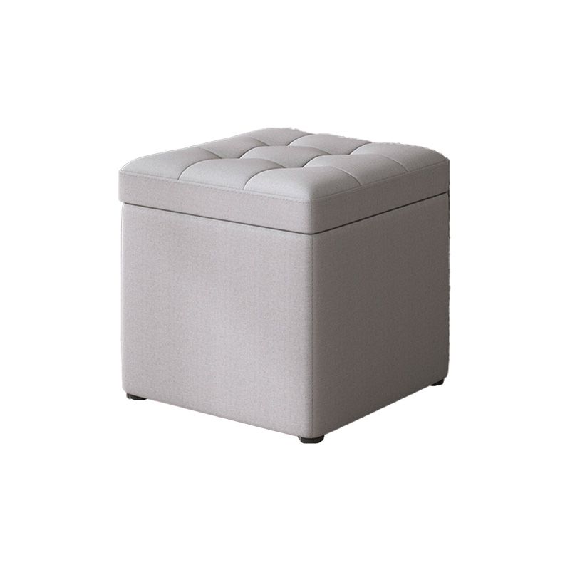 Modern Dark Grey Square Pouf Cotton Tear Resistant Pouf for Living Room