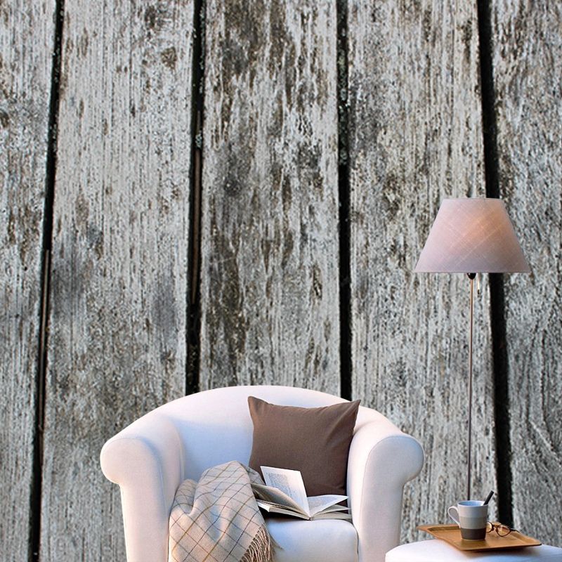 Industrial Wood Grain Mural Wallpaper Mildew Resistant Wall Covering for House Interior