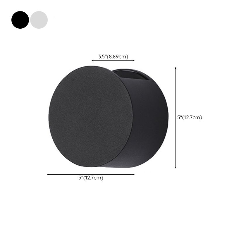 Hoop Shape Wall Light Modern Style Metal 2 Lights Sconce in Black/White