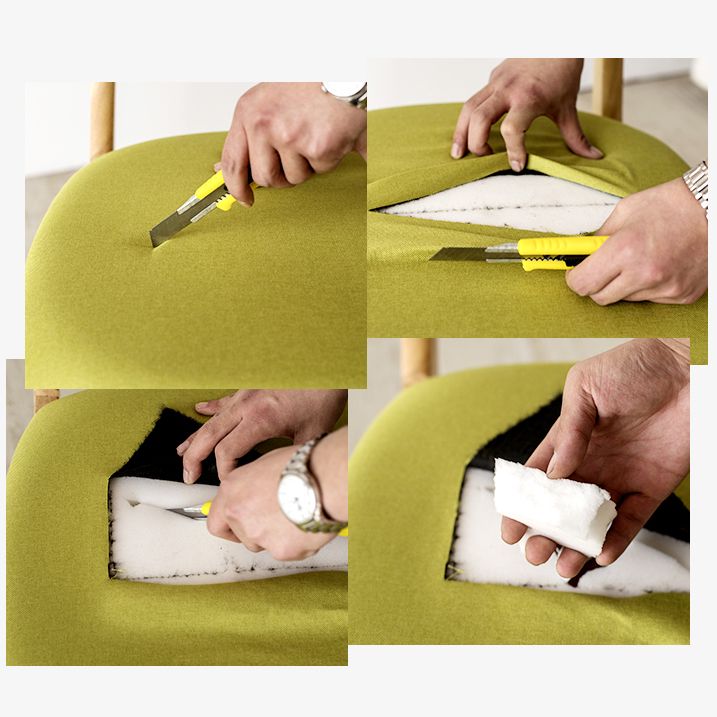 Wood Scandinavian Dining Chair Open Back Armless Dining Chairs for Home Use