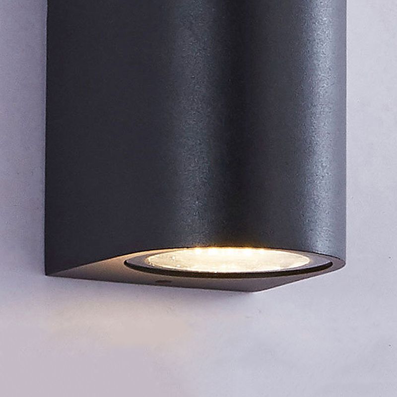 Black Geometric Wall Sconce Fixture Light Modern Style 2-Lights Aluminum Sconce Lamp for Outdoor