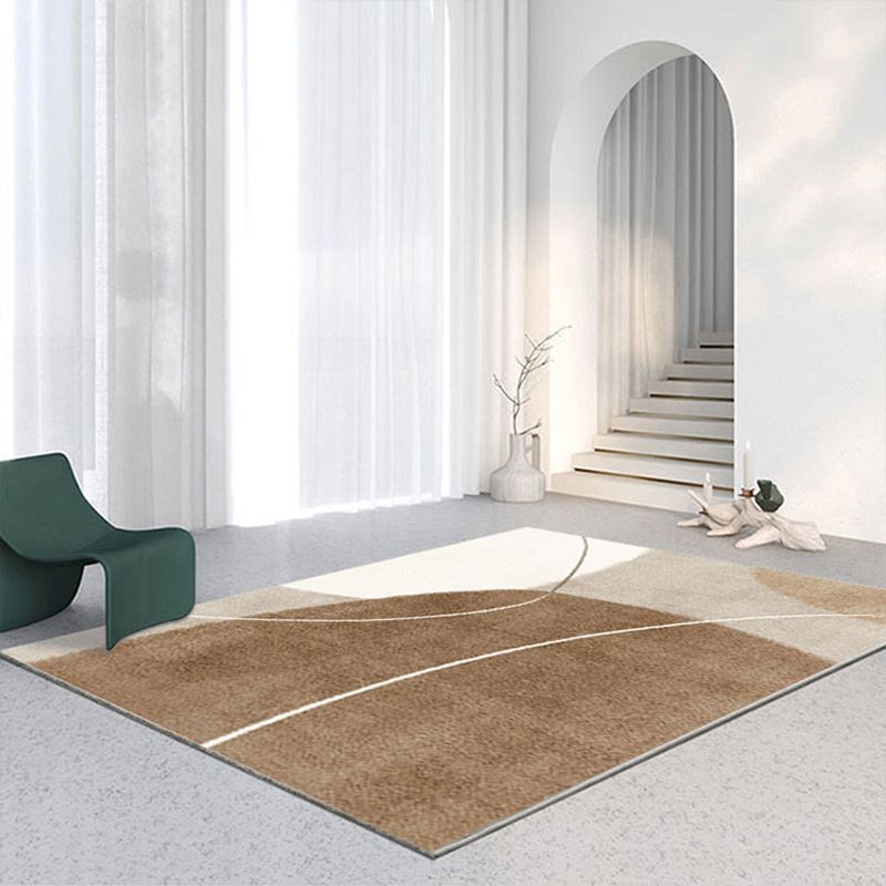 Modern Nordic Living Room Carpet Contrast Panel Indoor Rug Polyester Carpet with Non-Slip Backing