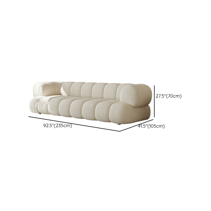 27.55" H Wool Sewn Pillow Back Tuxedo Arm Sofa for Living Room