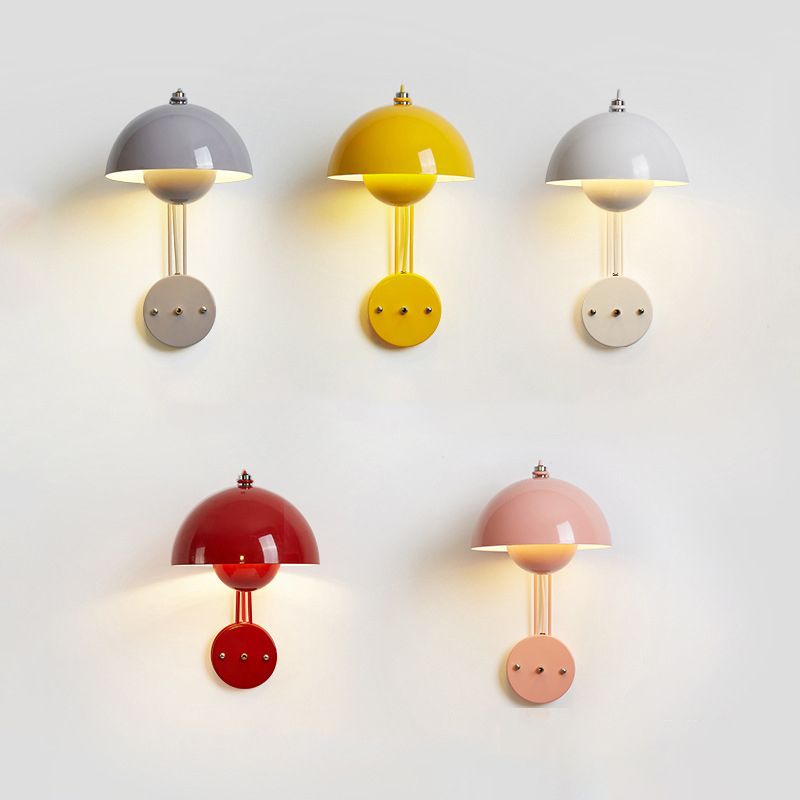 Modern Wall Sconce Circular Shape Wall Light with Metal Shade for Bedroom