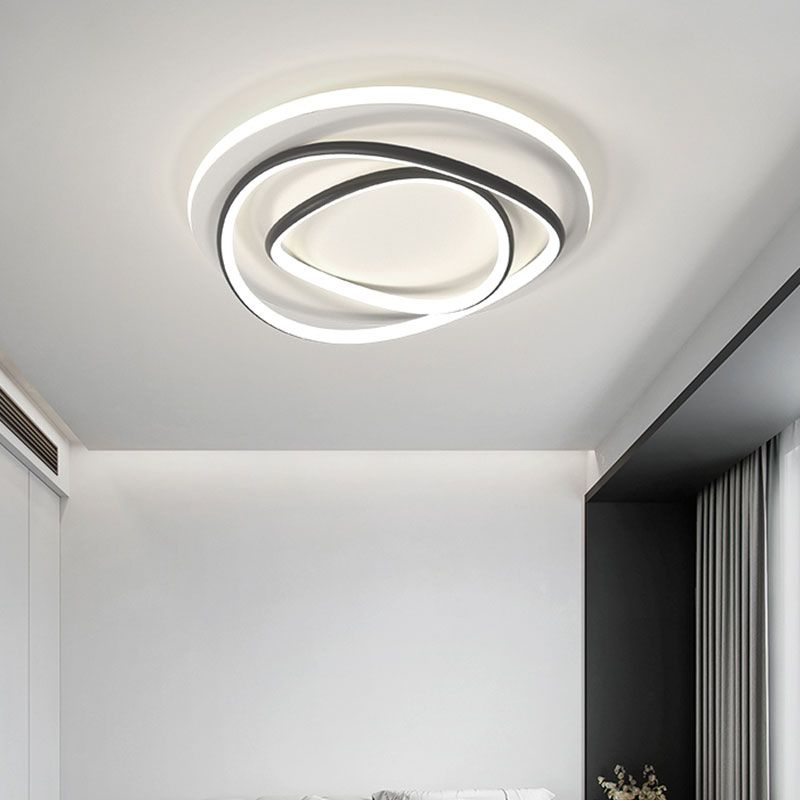 Metal Round Shade Flush Plafond Light Style moderne 2 LICTES ALIMENT