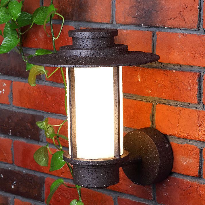 Industrial Style Outdoor Garden Wall Sconce Fixed Arm Waterproof Single Light Wall Lamp