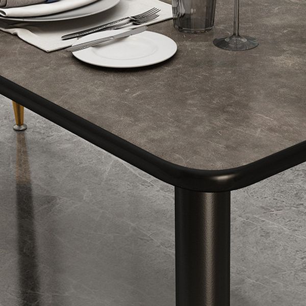 Metal Industrial Rectangle Table Sintered Stone Table for Kitchen and Dining Room