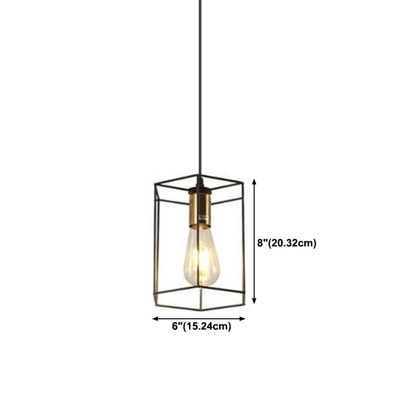 Sala da pranzo geometrica lampada a loft a loft in metallo lampada a sospensione nera