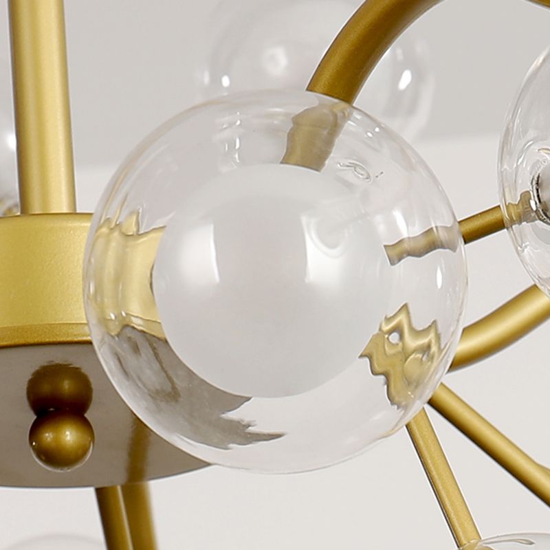 Multi Head Chandelier Light Fixtures Restaurant Glass Hanging Chandelier
