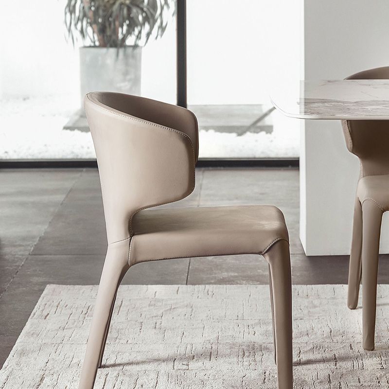 Sillas modernas de comedor para interiores y exteriores, sillas sin brazos de piel sintética